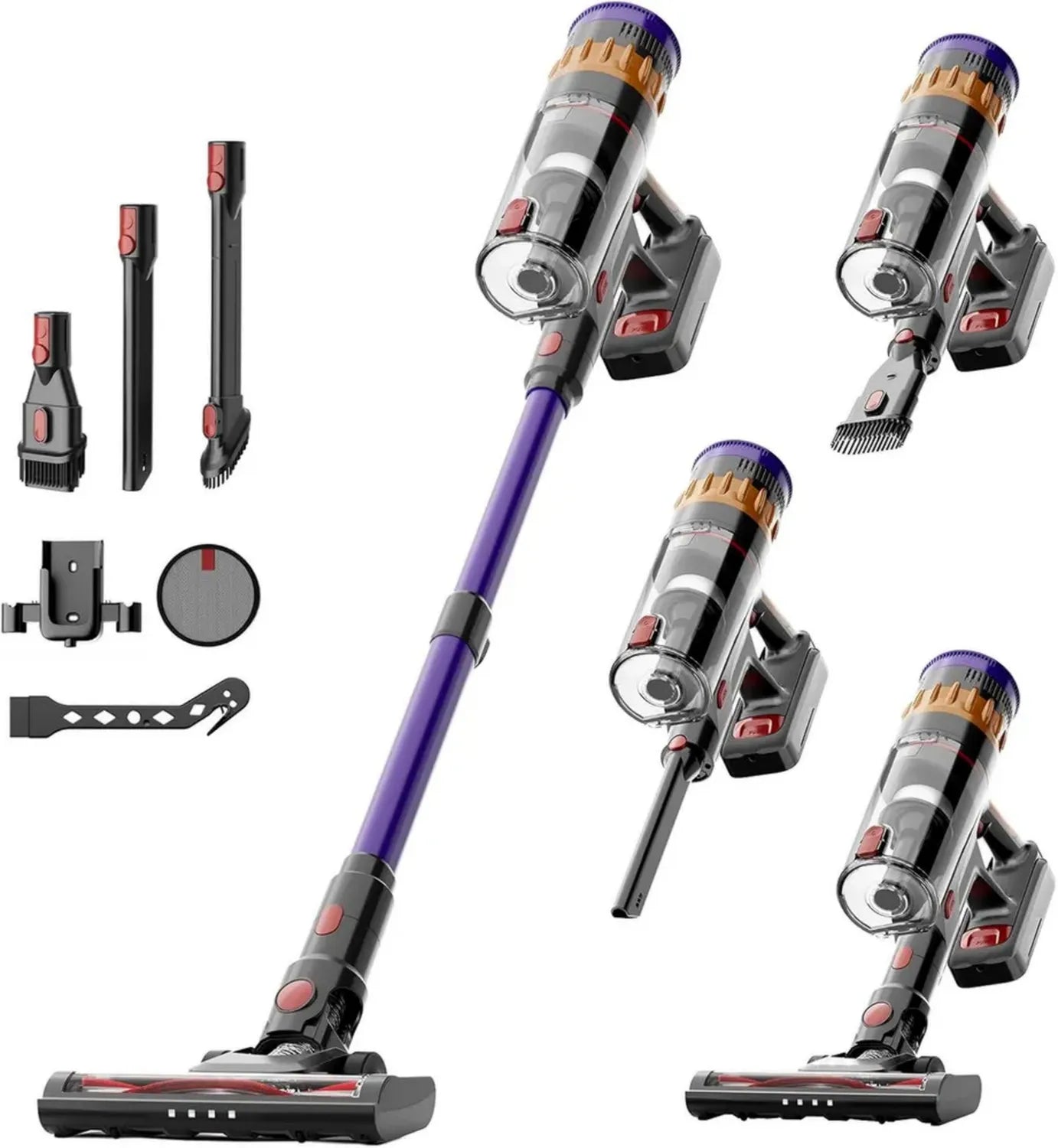 Aspirateur Balai sans Fil Lefant, Puissance 40KPA, Autonomie 42 Min, Écran LED, Brosse Anti-Enchevêtrement, Idéal pour Animaux, Tapis et Sols Durs