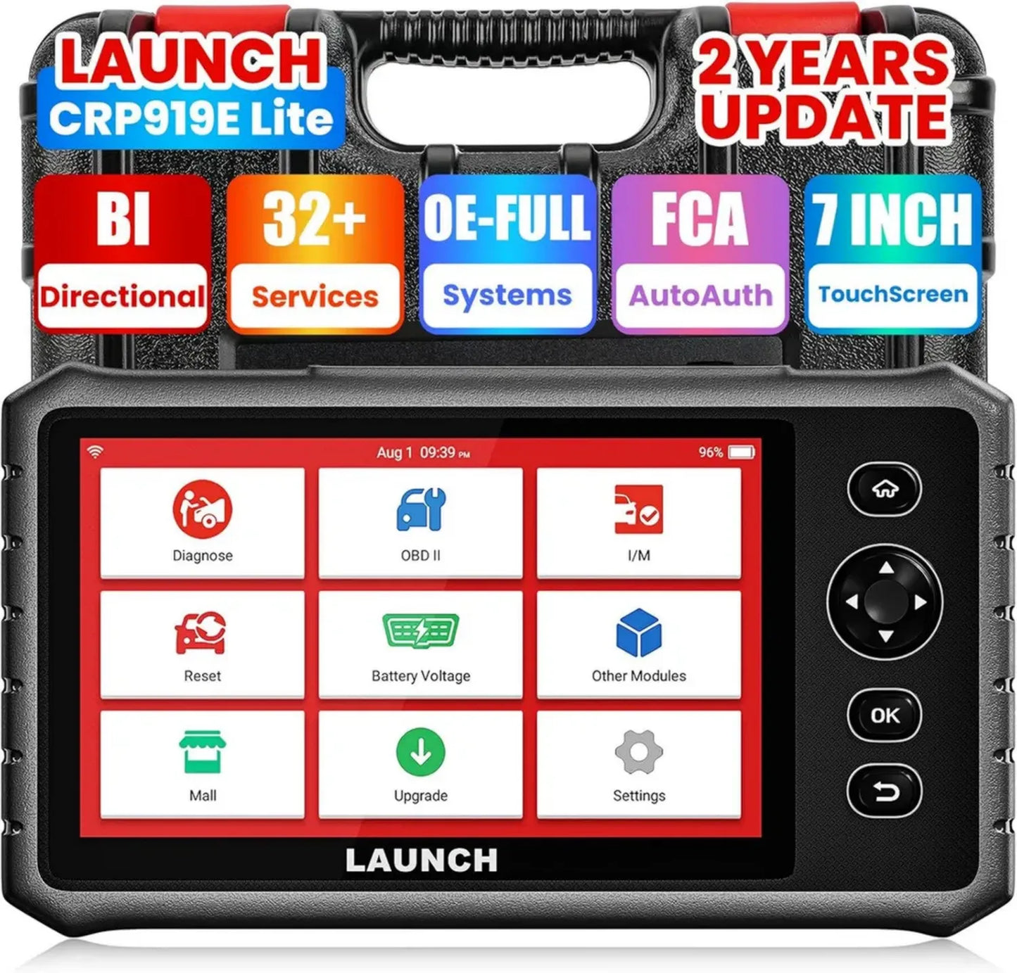 Valise de Diagnostic Automobile Multimarque CRP919E Lite OBD2 - Analyse Professionnelle Complète - Lecteur de Codes Bidirectionnel - Plus de 32 Réinitialisations