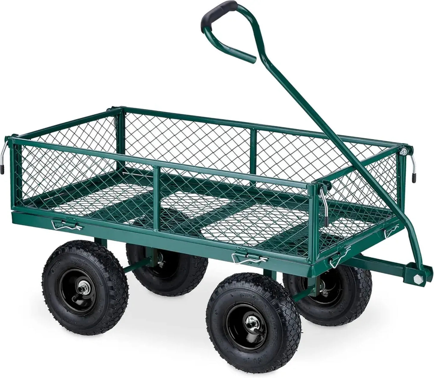 Chariot de Jardin Pliable, Roues Pneumatiques, Capacité 200 kg, Vert