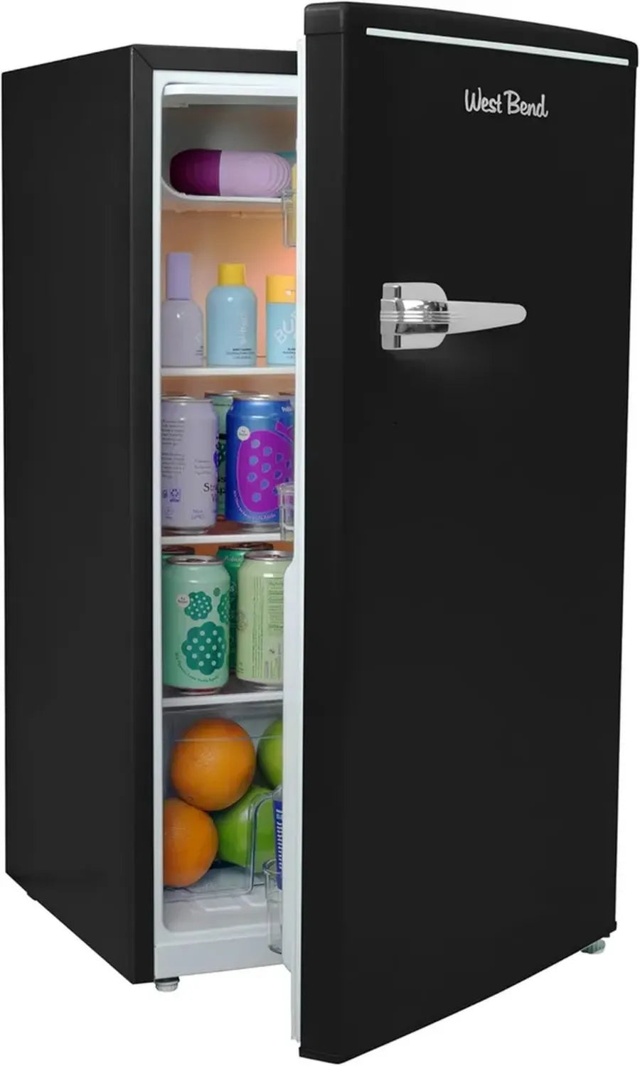 Mini Réfrigérateur Rétro West Bend Noir - 0,9 m³ - Décongélation Manuelle & Température Réglable pour Maison, Bureau, Dortoir