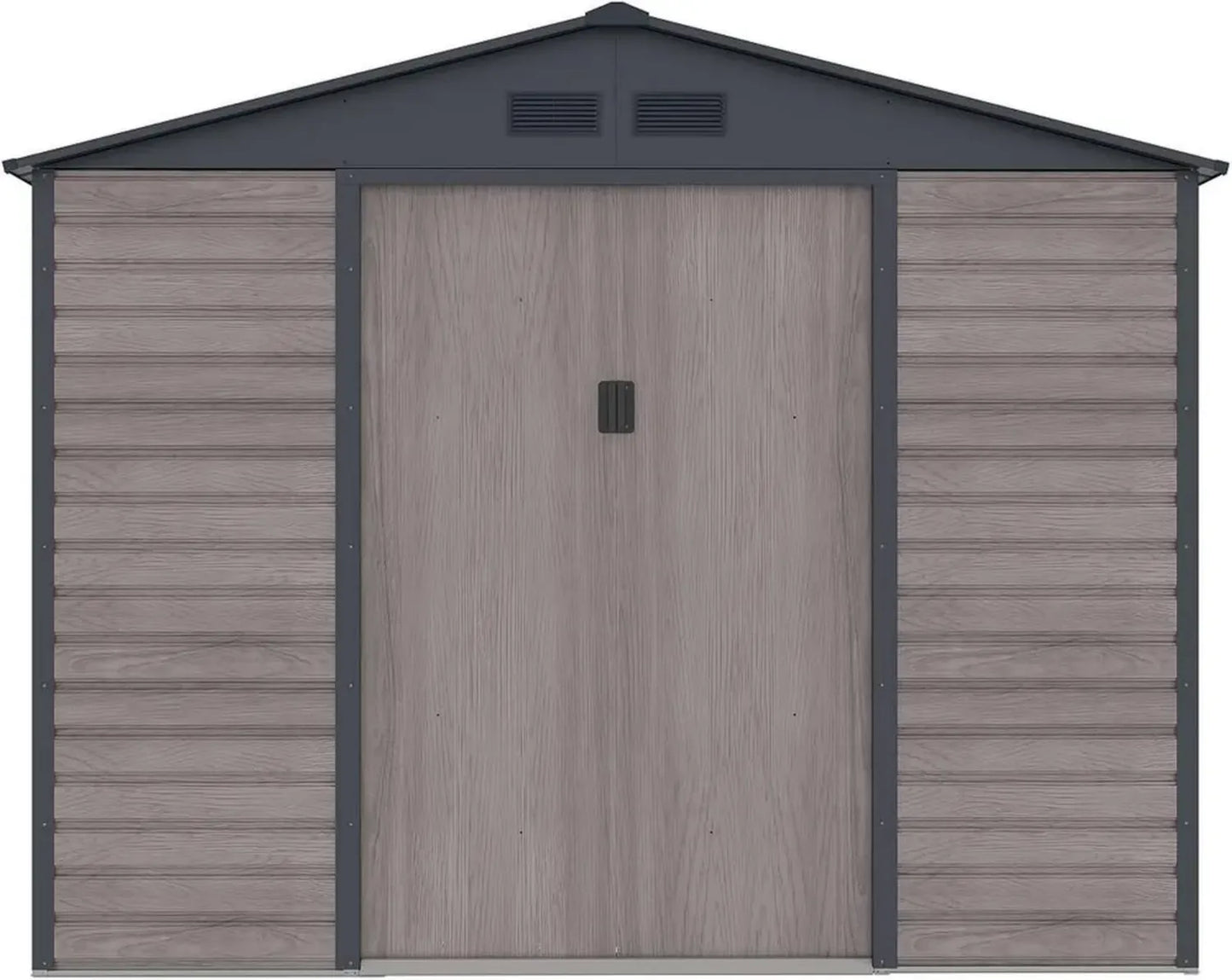 Cabanon de Jardin en Métal Galvanisé Style Bois Gris 7,17 m² - ADELMO