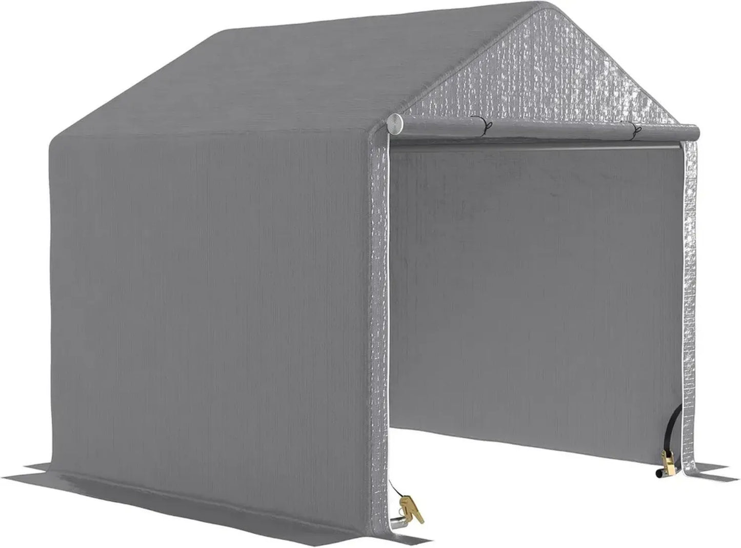 Abri de Jardin Extérieur 2x2x2m avec Structure en Acier Galvanisé, Protection UV et Imperméable - Tente de Rangement Vélos et Motos - Gris