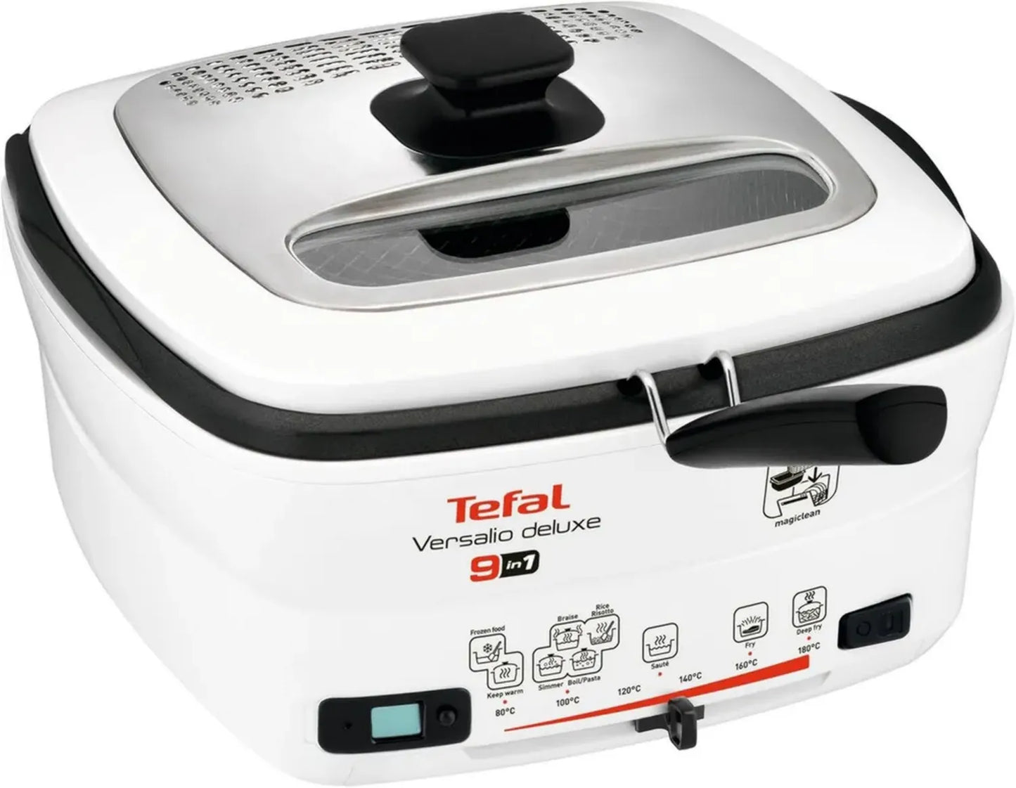 Tefal Versalio Deluxe 9-en-1 Multicuiseur Friteuse, 9 Modes de Cuisson, Minuterie Intégrée, Revêtement Antiadhésif, Température Maximale 180°C