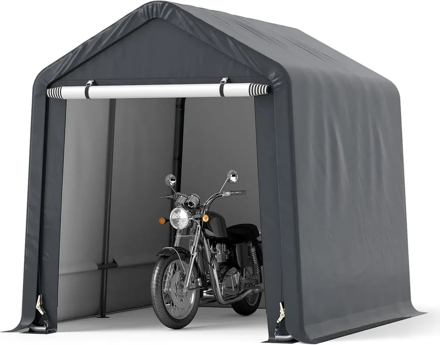 Abri de Garage Résistant, 240 x 195 x 214 cm, Inclus Porte Zippée et Cadre Métallique