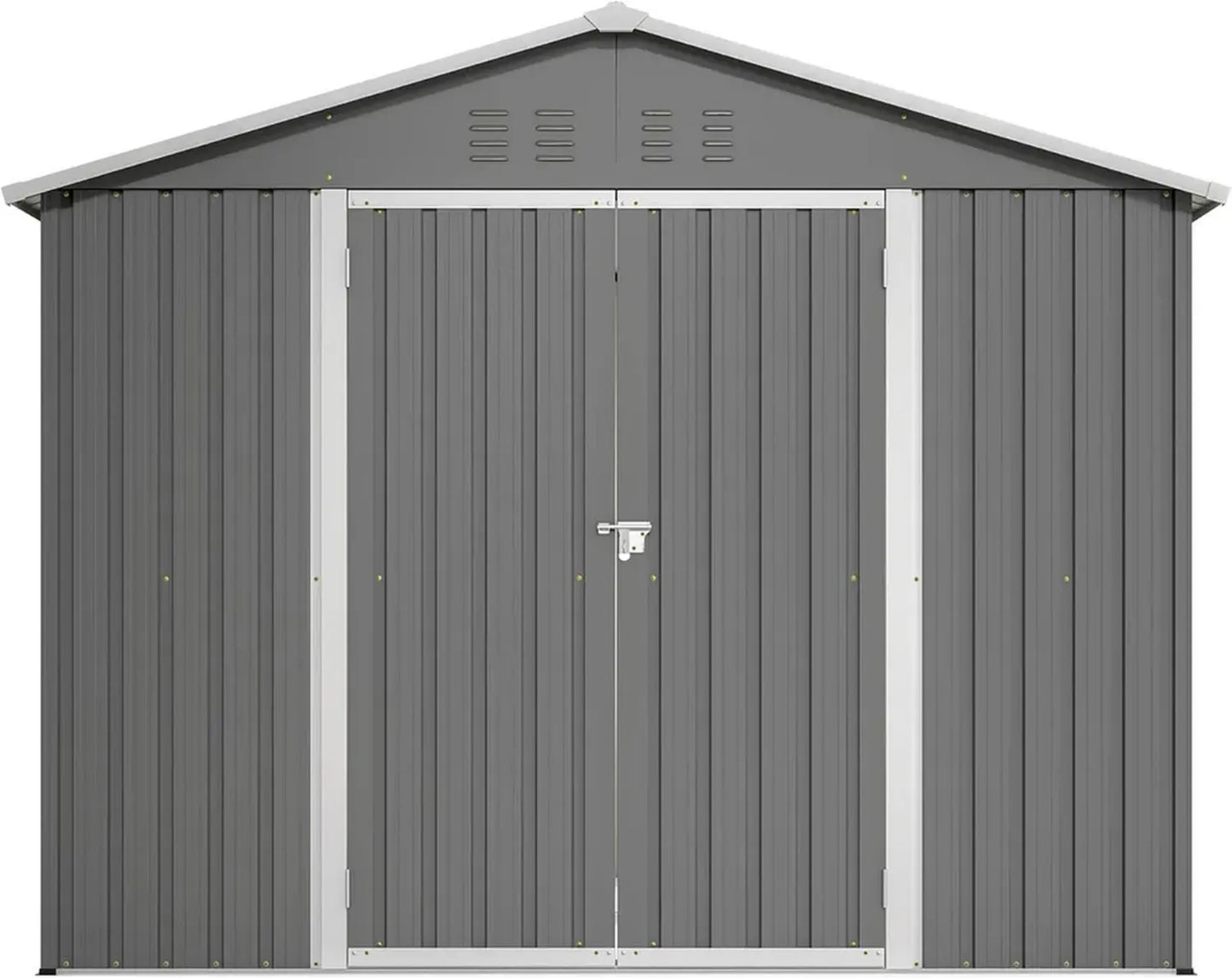 Abri de jardin en métal 229x180x191 cm, avec porte coulissante, ventilation, résistant aux intempéries, verrouillable, anthracite pour outils et vélos