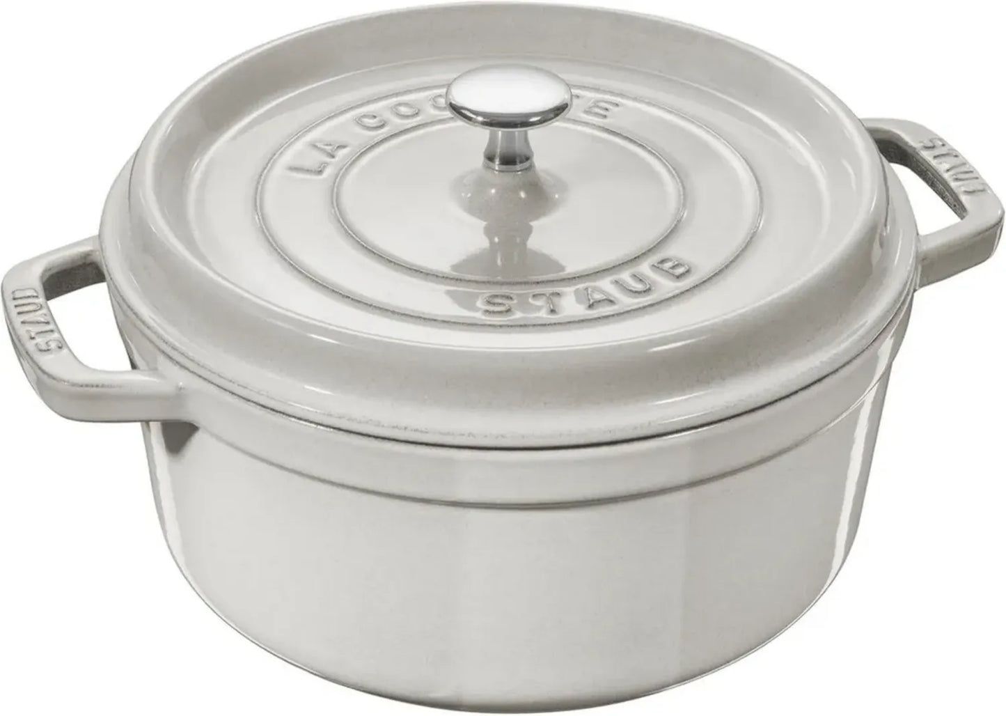 STAUB Cocotte Ronde en Fonte Émaillée 24 cm, Truffe Blanche