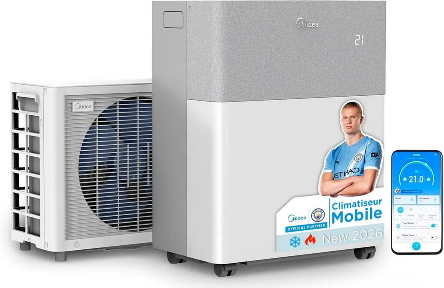 Climatiseur Portable Multi-Fonctions Midea 12000 BTU, Refroidissement et Chauffage 3,5kW