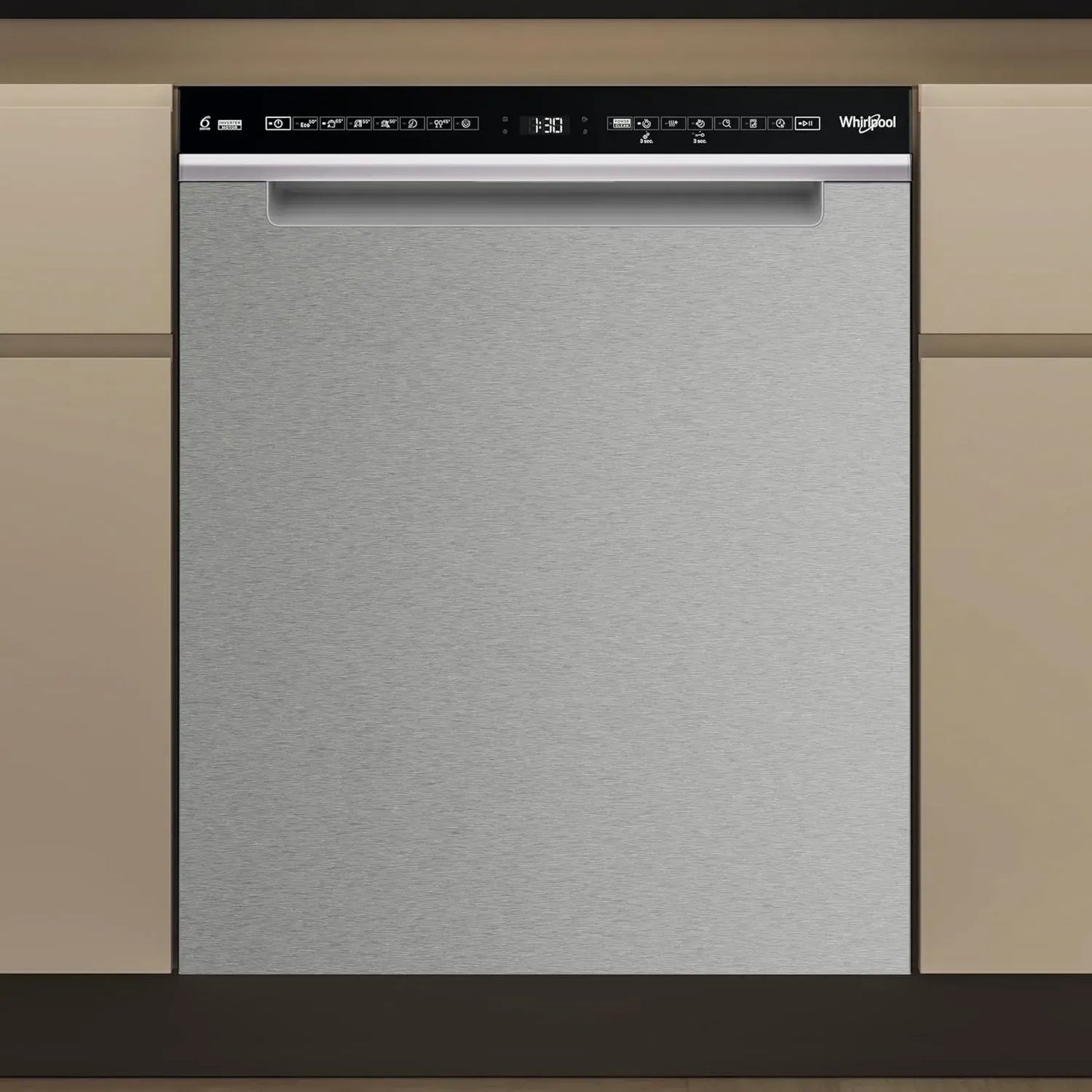 Lave-vaisselle Encastré 60 cm Whirlpool 15 Couverts Acier Inoxydable