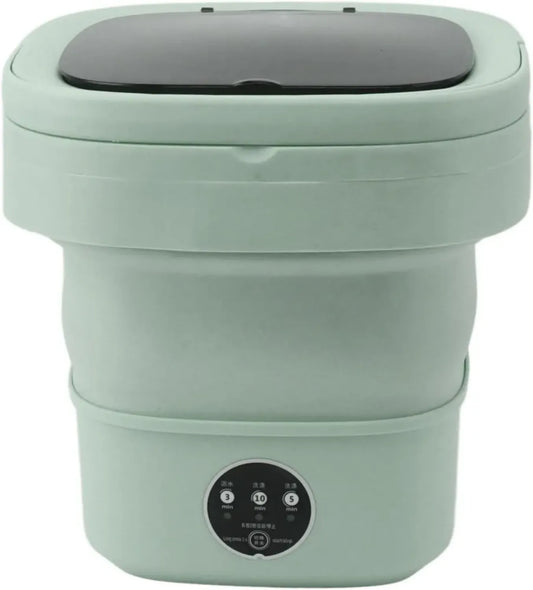 Mini Lave-Linge Portable Pliable, Grande Capacité avec Essorage Doux, Idéal pour Dortoirs et Camping (Vert)
