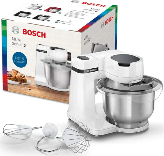 Robot pâtissier Bosch 700W, mélange parfait, accessoires inclus, blanc, MUMS2EW00