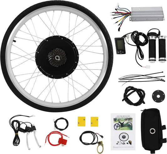 Ensemble de conversion de vélo électrique 26 pouces, moteur 48V 1000W avec écran LCD, 7 vitesses, fourche 135 mm