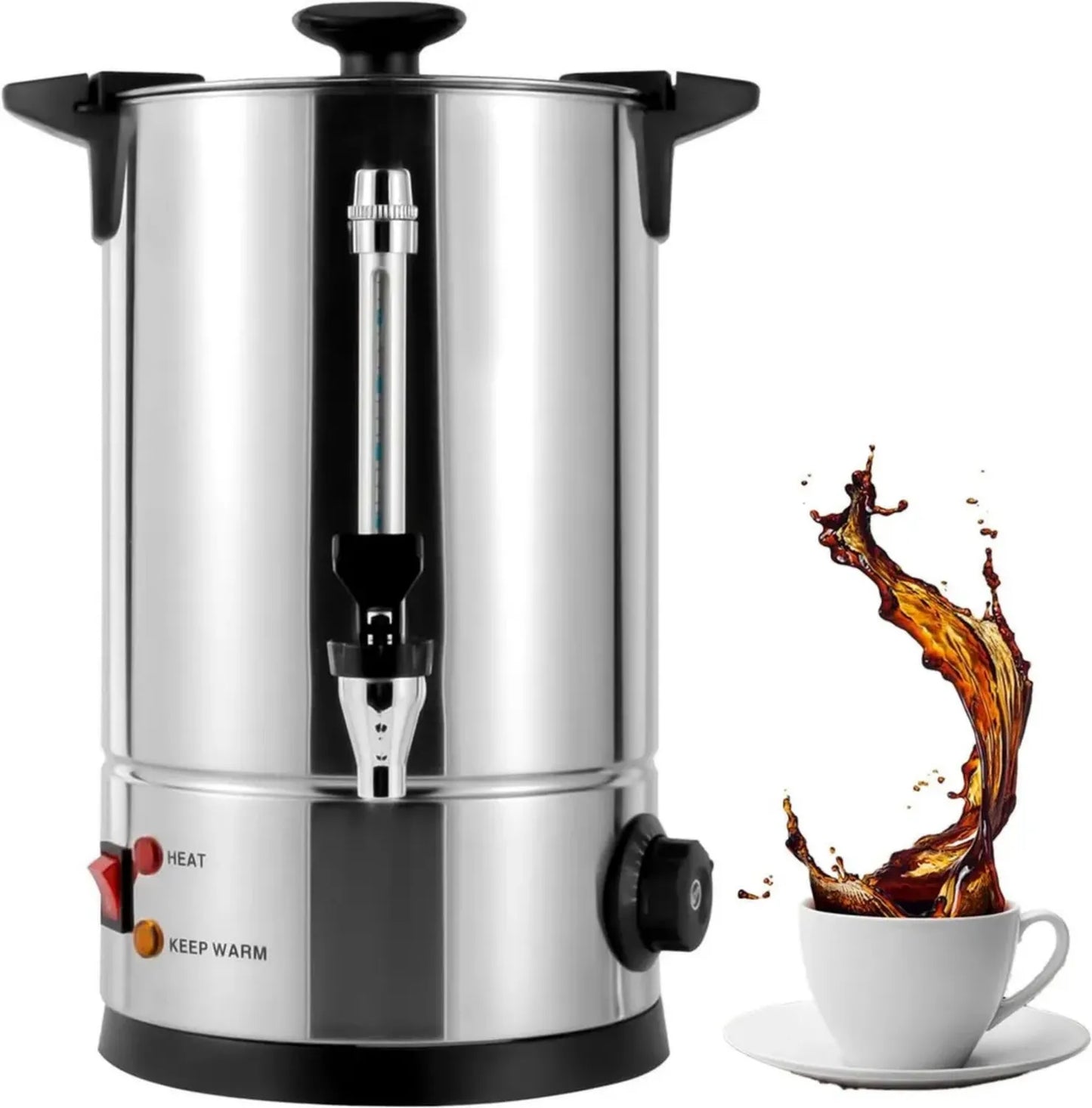 Distributeur de Boissons Chaudes en Acier Inoxydable, 10L - Température Réglable