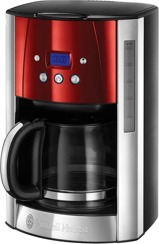 Cafetière Programmable Russell Hobbs Luna Rouge 12 Tasses - Technologie WhirlTech, 1000W