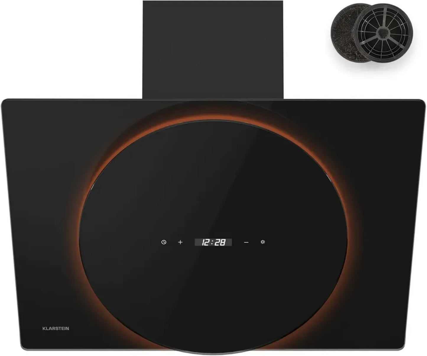 Klarstein Total Eclipse Hotte Aspirante 60 cm - Design Épuré, 600 m³/h, LED Réglable, Classe Énergétique A, Commande Tactile, Filtre à Charbon Actif, Noir