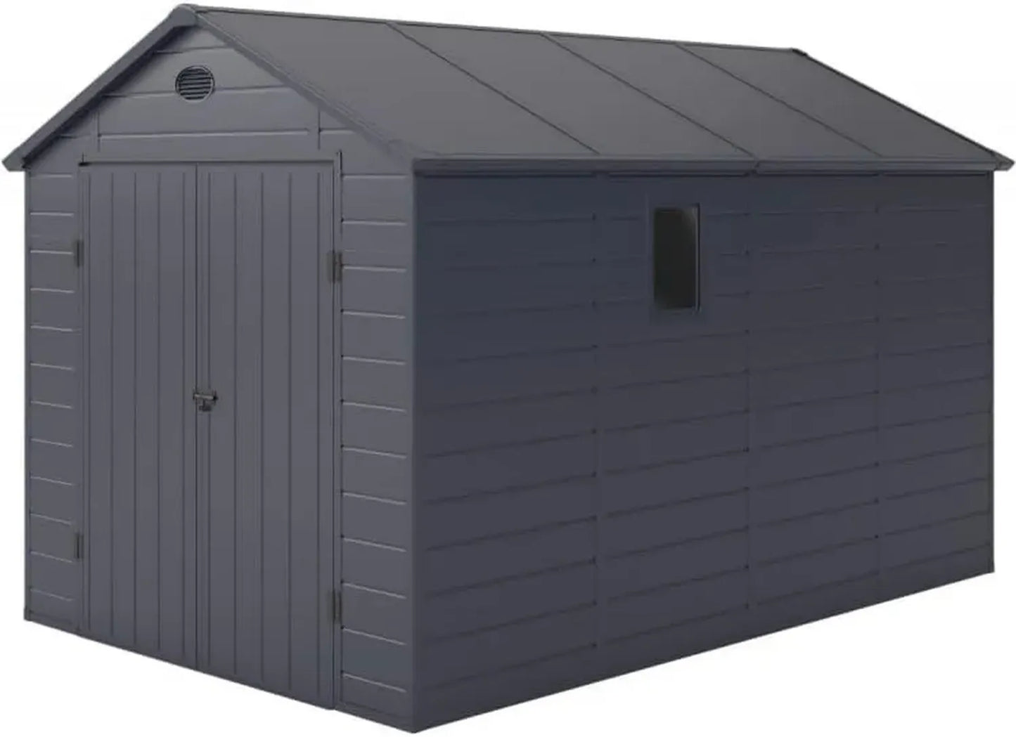 Cabane de Jardin Résine Anthracite 8,9m² avec Structure en Acier