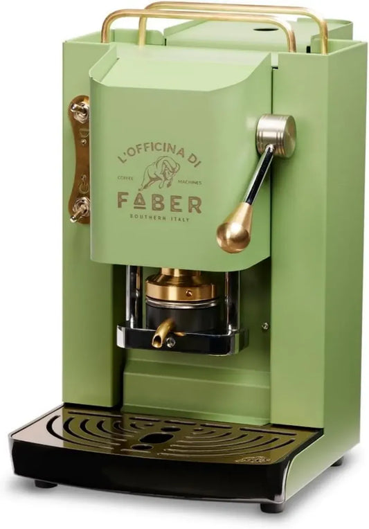 Machine à Café Faber Pro Deluxe dosettes ESE 44 mm, Finition Laiton, Presse Réglable, Valve Électrique