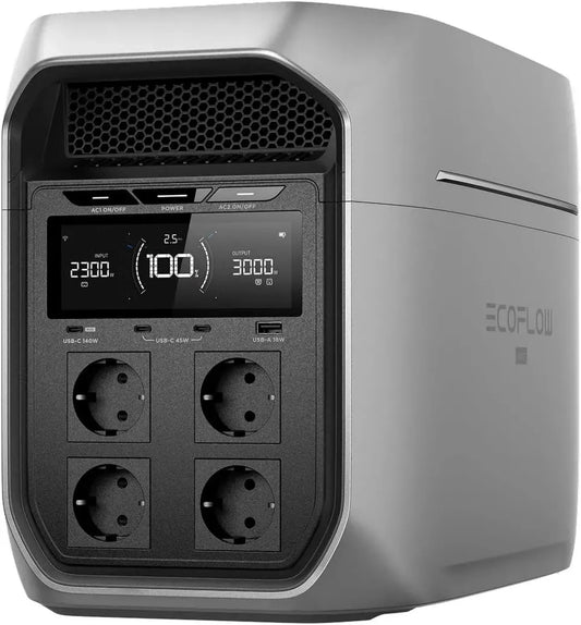 Générateur Solaire Portable EcoFlow Delta Max Plus 2048Wh, Charge Rapide 3000W, Batterie LiFePO4, Idéal pour Maison et Camping