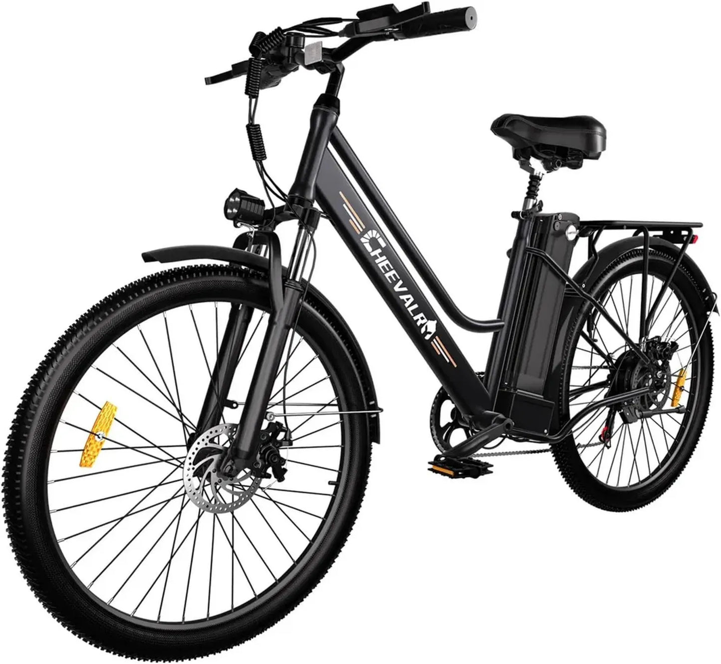 Vélo électrique adulte 250W, 7 vitesses, 26 pouces, autonomie 45 km, 25 km/h, suspension avant, batterie 36V 20AH, freins à disque