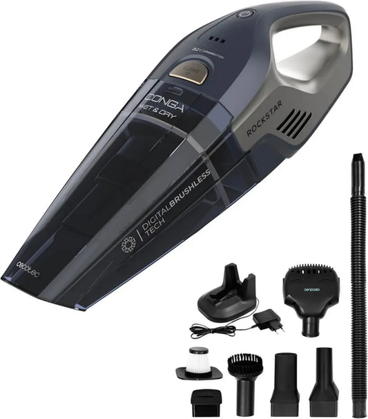 Cecotec Aspirateur à Main Sans Fil Rockstar 25,2V pour Animaux, 200W, 20kPa, Solides et Liquides, Moteur Digital Brushless, Réservoir 500ml, Autonomie 40min, Toutes Surfaces