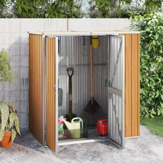 Remise de Jardin en Acier Galvanisé 161x89x161 cm, Armoire Extérieure avec Portes, Espace de Rangement pour Outils