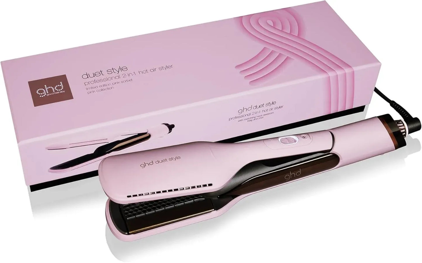 ghd Duet Style 2-en-1 - Lisseur et Sèche-Cheveux Sans Dommages - Rose