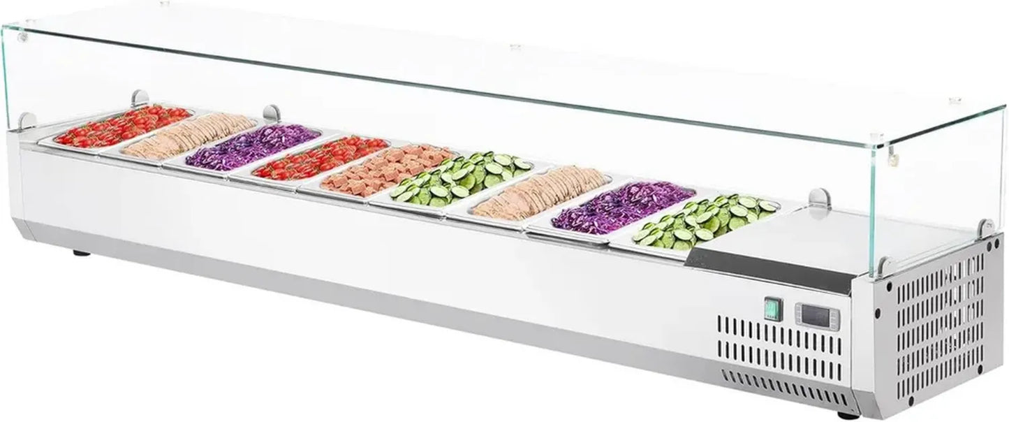Vitrine Réfrigérée Professionnelle en Acier Inoxydable - Capacité 73L, 135W, Agréable Design en Verre