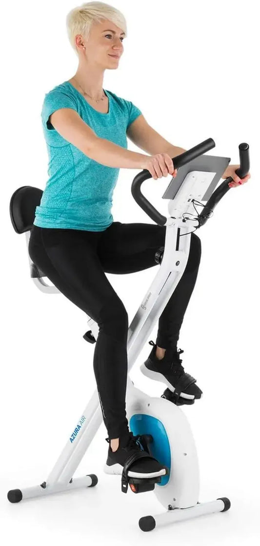 Vélo d'Appartement Pliable Capital Sports Azura Air, Entraînement Cardio à Domicile avec Support Tablette