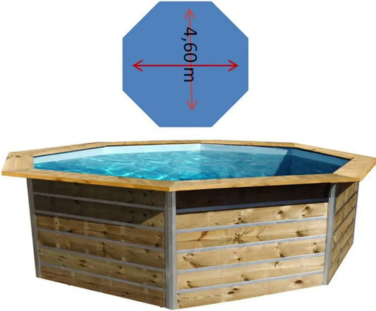 Piscine Hors Sol Octogonale en Bois 460x111 cm Waterclip LEYTE