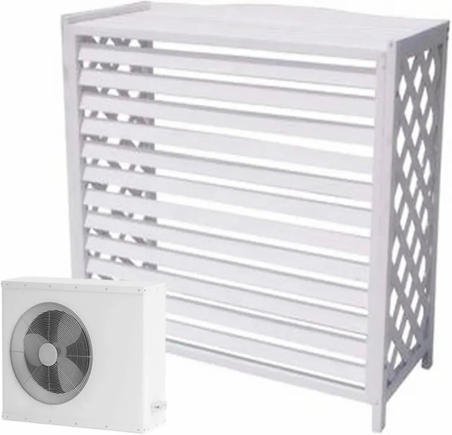 Écran de Protection en Bois pour Climatiseur - Élégant, Résistant aux Intempéries, Accessoire Extérieur Décoratif