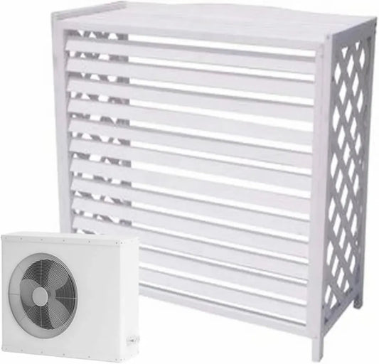 Écran de Protection en Bois pour Climatiseur - Élégant, Résistant aux Intempéries, Accessoire Extérieur Décoratif