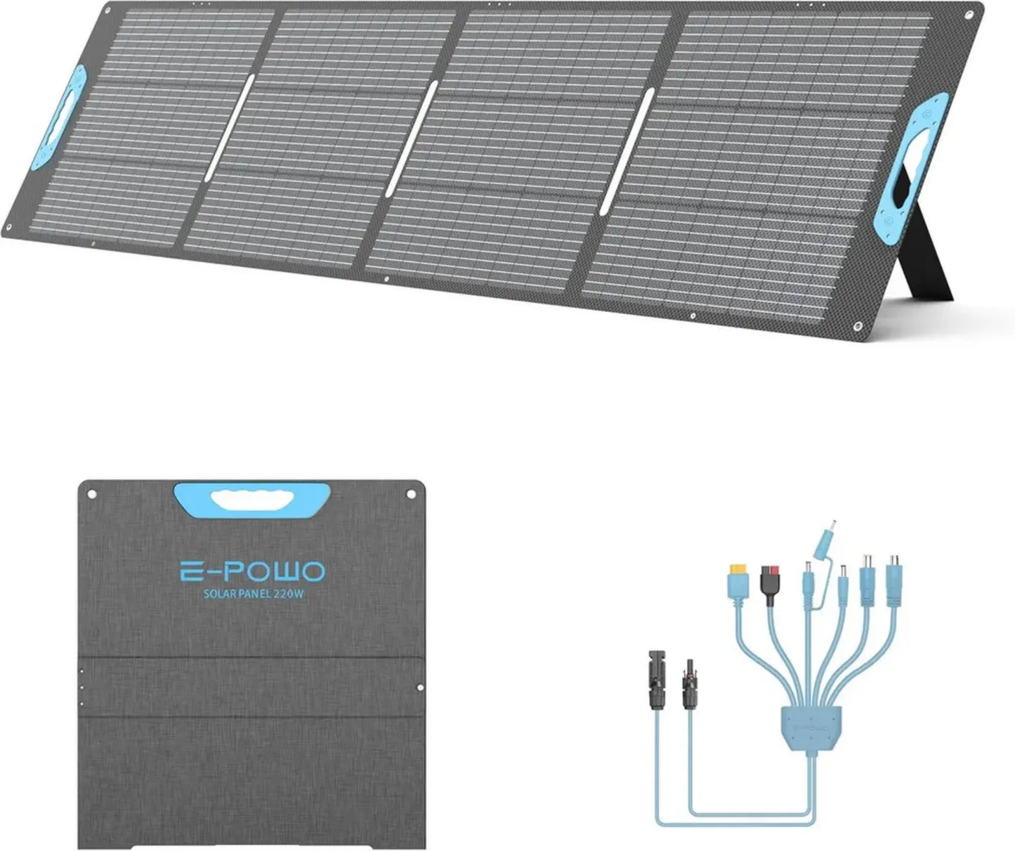 Chargeur solaire pliable 220 W monocristallin - USB-C PD et USB-A NFC, étanche IP67