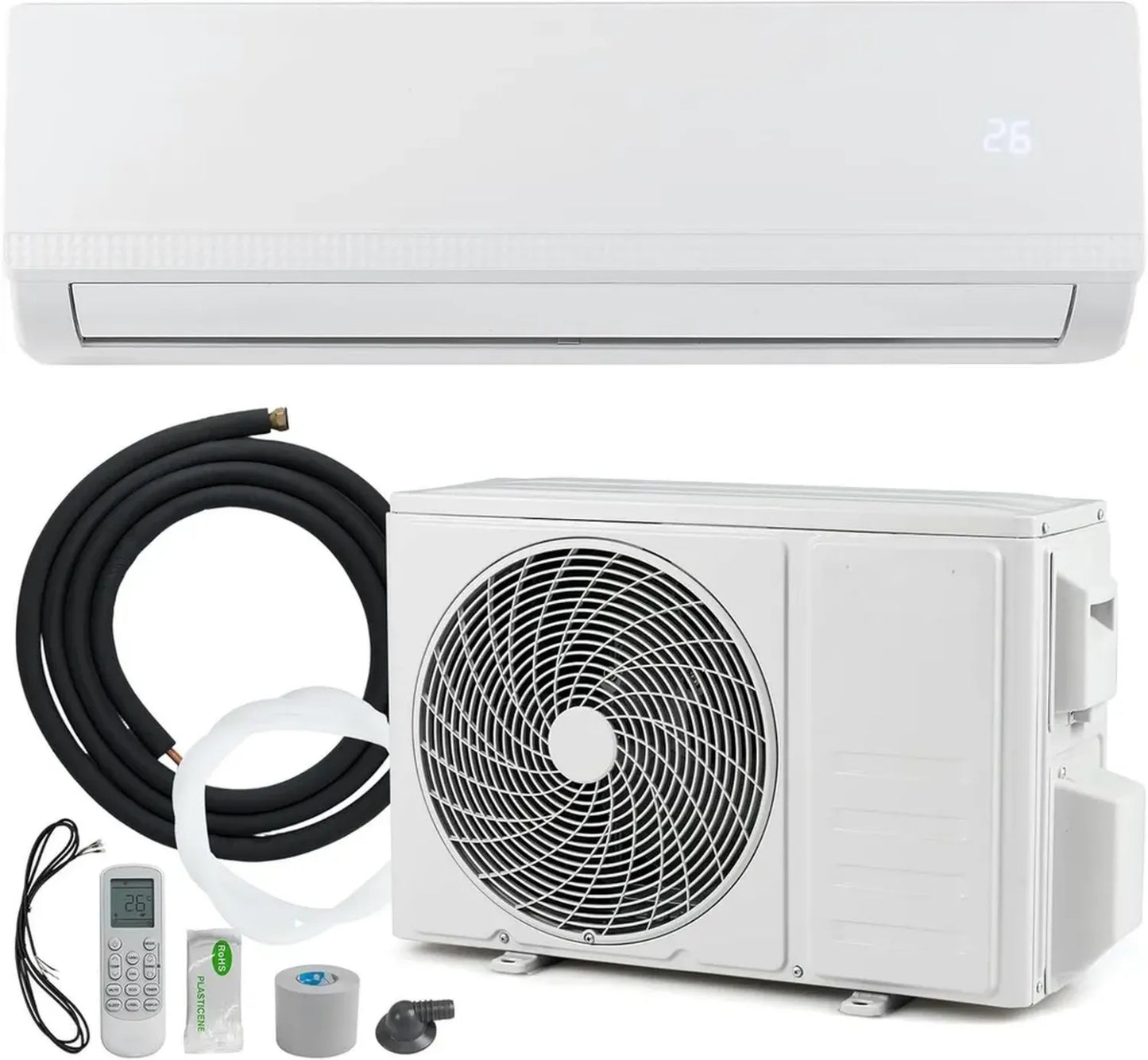 Climatiseur Réversible GOPLUS 9000 BTU avec WiFi et Pompe à Chaleur, Silencieux et Économe en Énergie, Classe A++