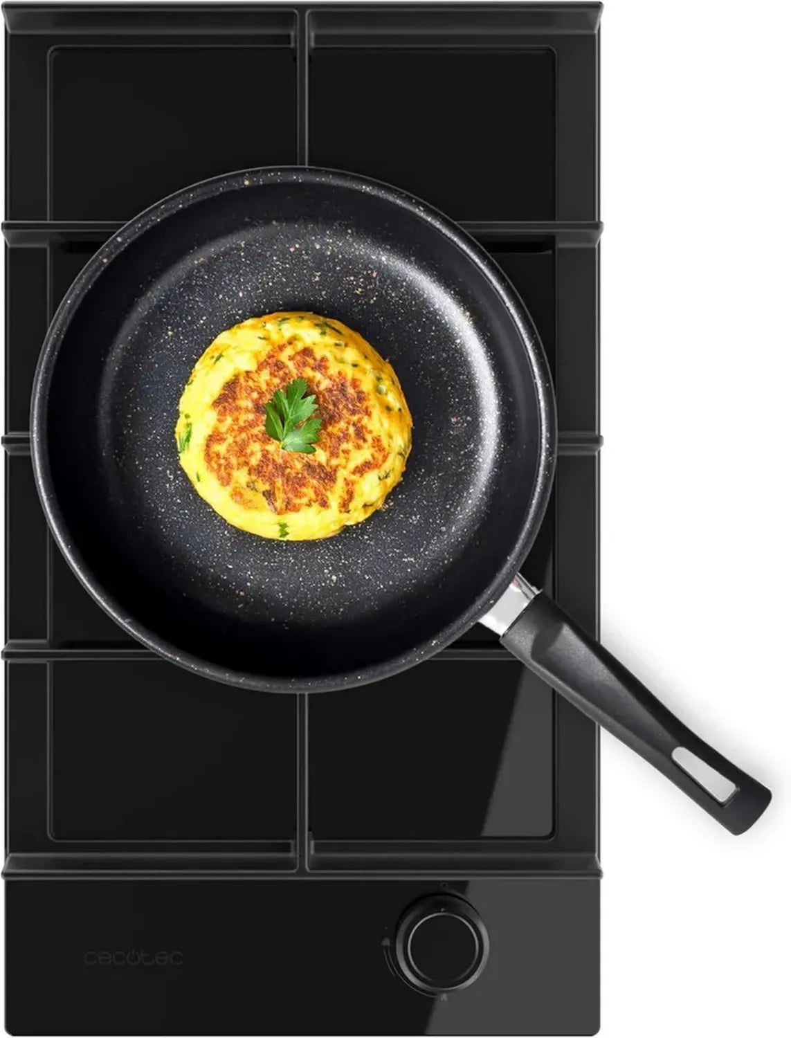 Cuisinière à Gaz Cecotec Bolero Squad 1400F, 3,4 kW, Verre Trempé Noir, Grilles Fonte, Brûleur WOK Triple, Allumage Électronique, Systèmes de Sécurité