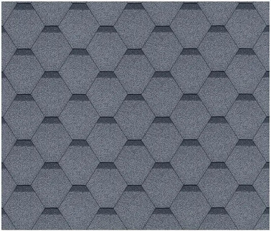 Bardeaux Bitumineux Hexagonaux Gris pour Toiture de Chalet