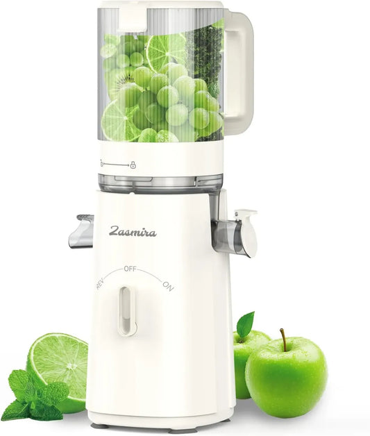 Extracteur de Jus à Froid Zasmira, Large Ouverture de 120 mm, Rendement Optimal, Entretien Facile