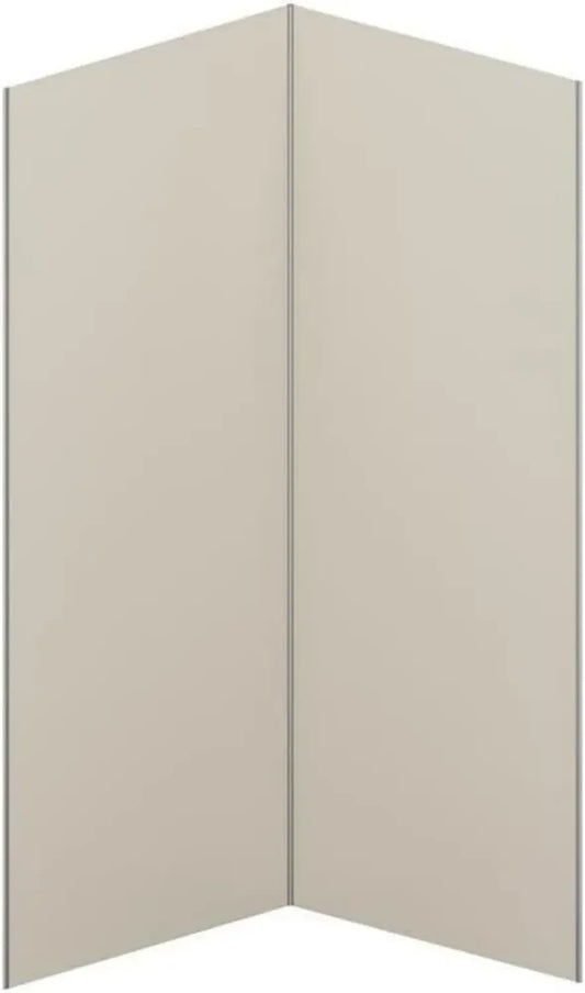 Ensemble de 2 panneaux de douche muraux aluminium ivoire - 90 x 210 cm - ITZIAR