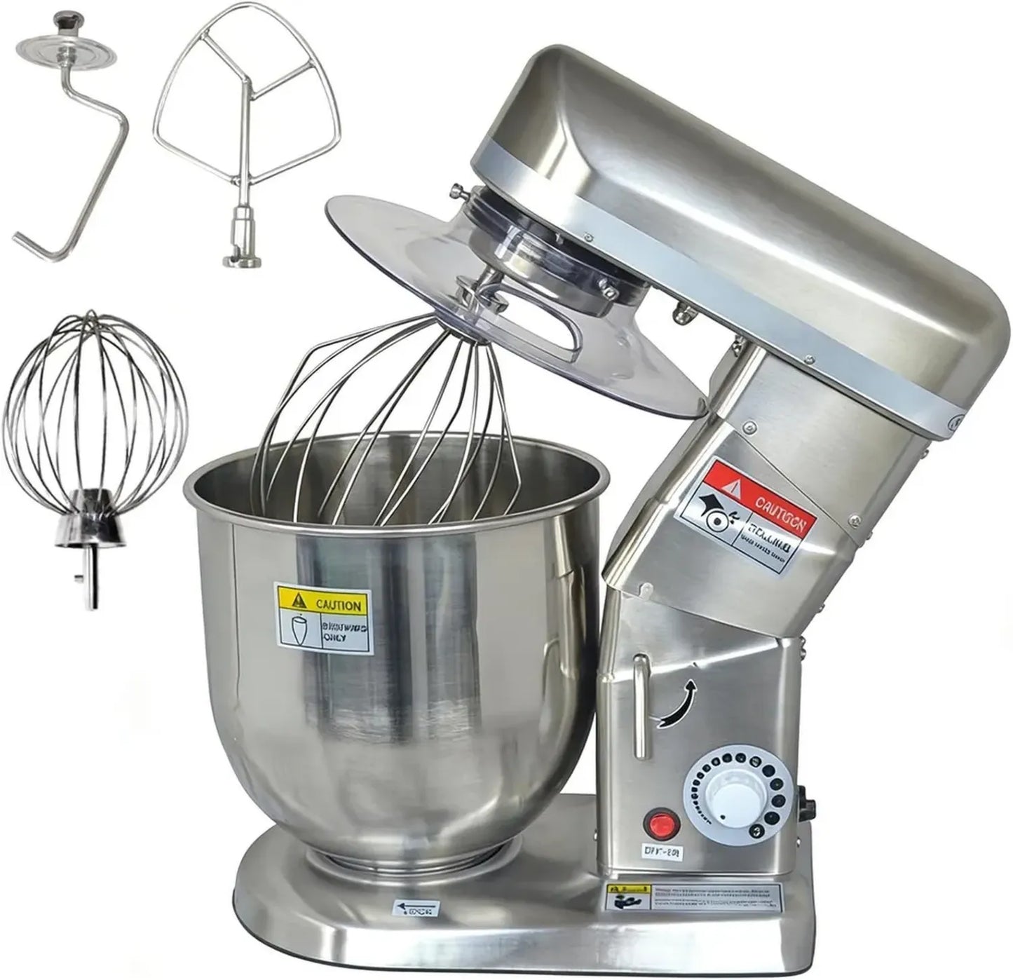 Robot Pâtissier Professionnel 10L avec Accessoires, Mélangeur de Cuisine pour Pain et Gâteaux, 3 Vitesses