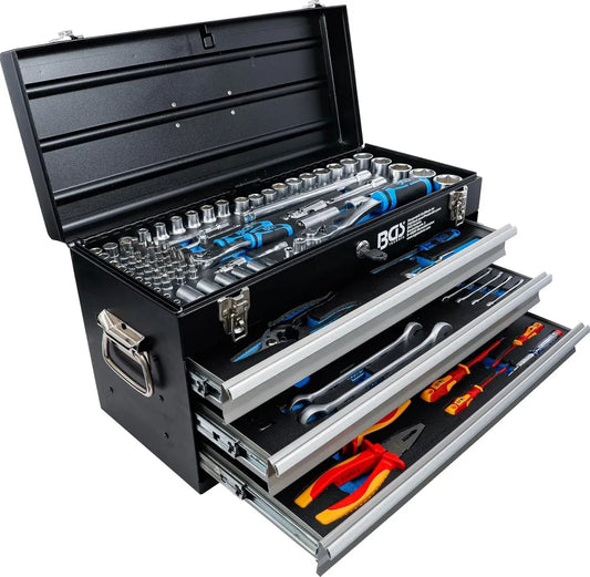 Caisse à Outils Métallique avec 3 Tiroirs et 147 Outils - BGS 3350