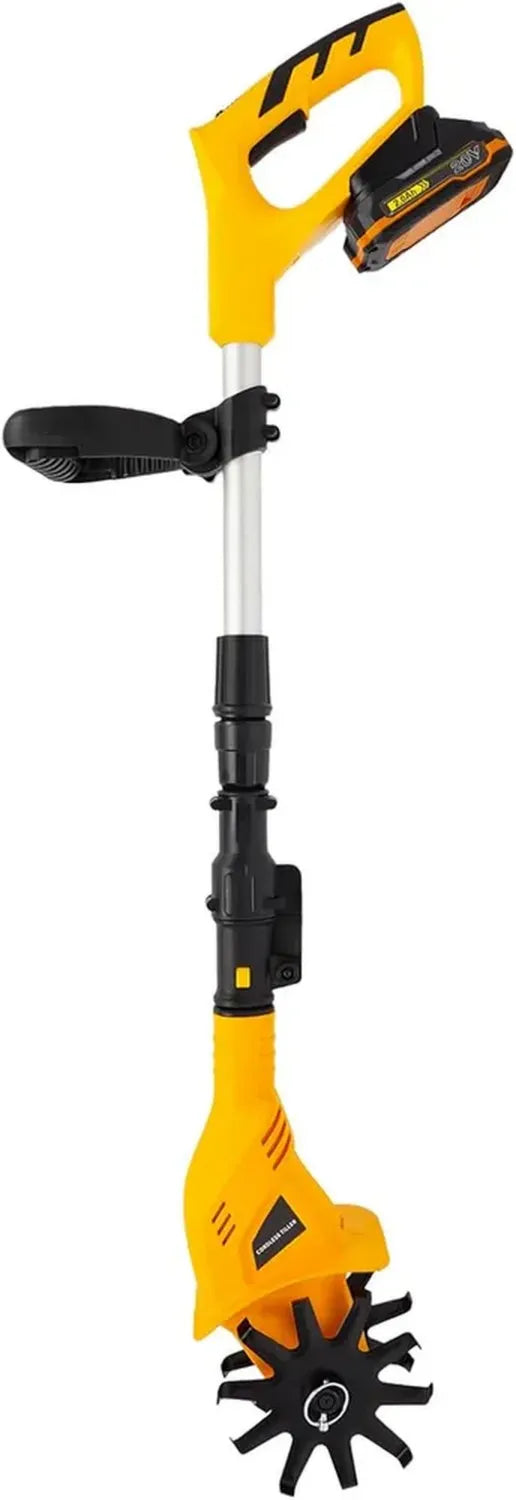 Motobineuse sans Fil 20V 2000mAh, Profondeur 17 cm, Largeur 10 cm, Pour Labour, Sillons et Désherbage