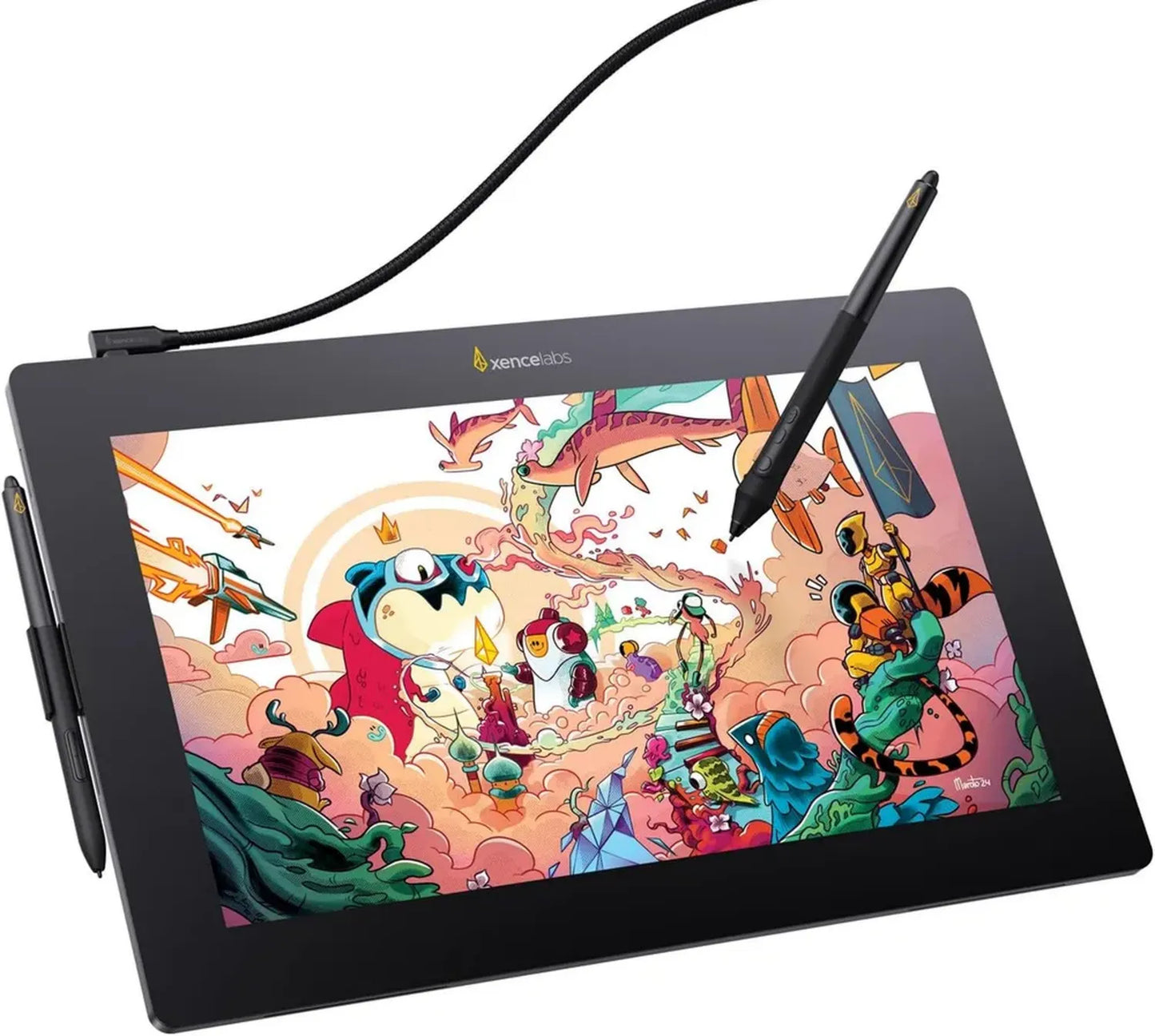 Tablette Graphique Xencelabs 16' 4K OLED avec Écran et 2 Stylets sans Batterie, Compatible Windows, Mac, Linux