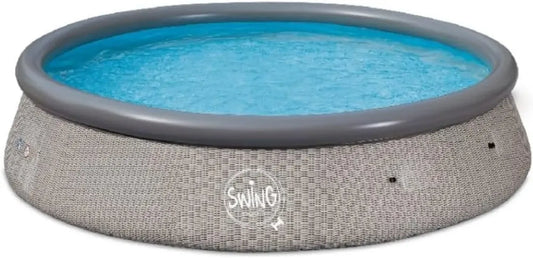 HAF® Piscine Autoportante Grise 366 x 91 cm avec Ensemble Complet