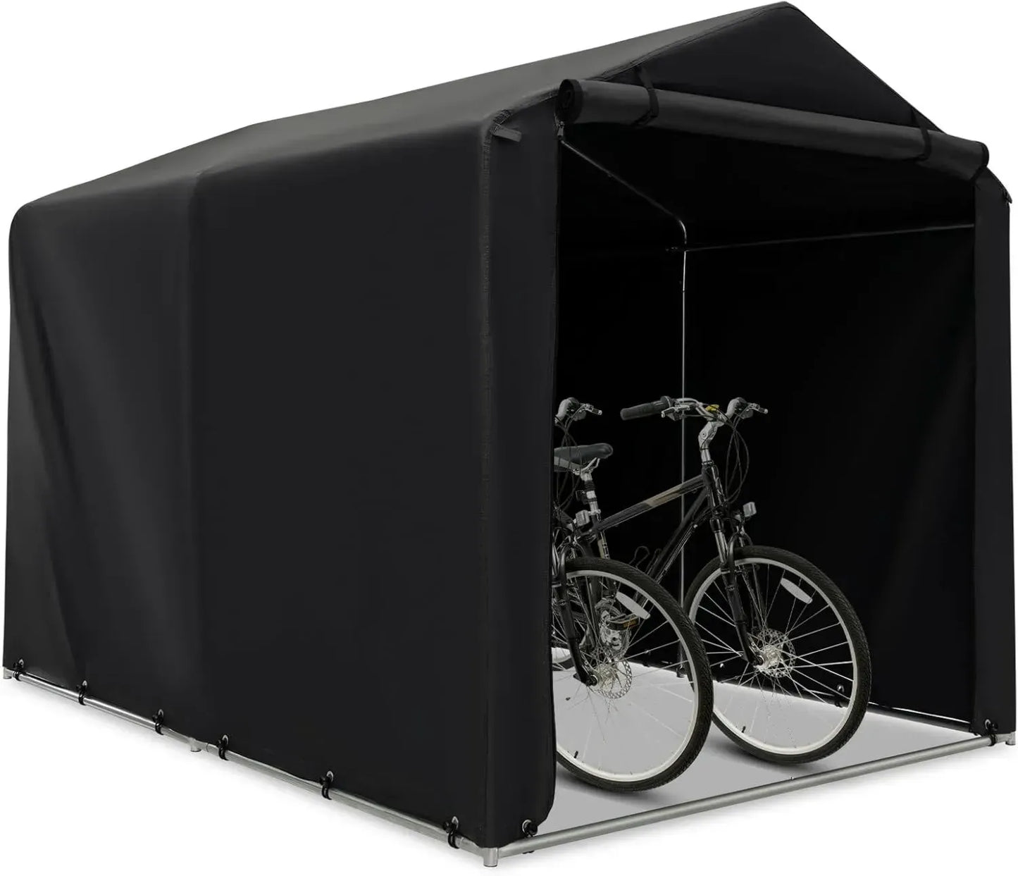 COSTWAY Abri de Vélo Extérieur 160x218x164 cm, Garage Portable avec Porte Zippée, Housse pour Terrasse et Jardin (Gris Foncé)