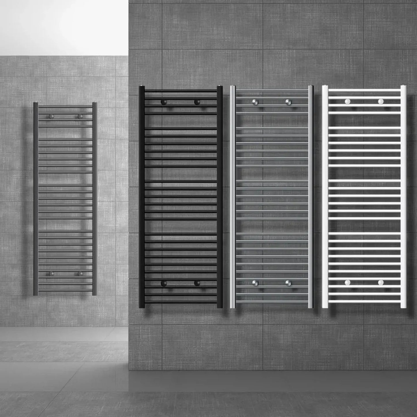 Sèche-serviettes Electrique Sahara 900W avec Thermostat Digital et Minuterie, Blanc 500x1800 mm