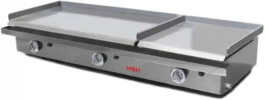 Plancha professionnelle à gaz 80 cm Acier laminé - Double zone pour bar et restaurant