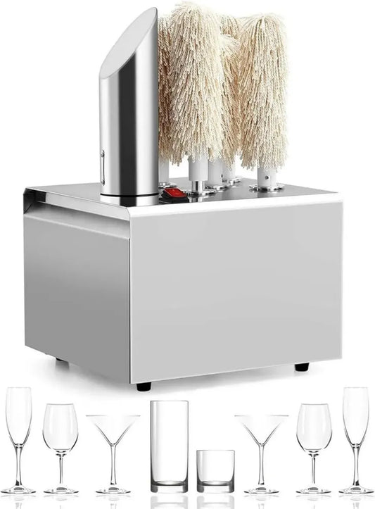 Machine à Polir Automatique pour Verres en Acier Inoxydable, Sécheur de Verres Électrique pour Bars et Restaurants