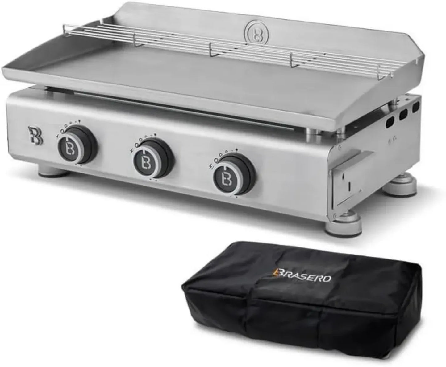 Plancha Gaz Inox 3 Feux Silvia IIG Evo - 7,95 kW - Plaque 67x34 cm avec Housse