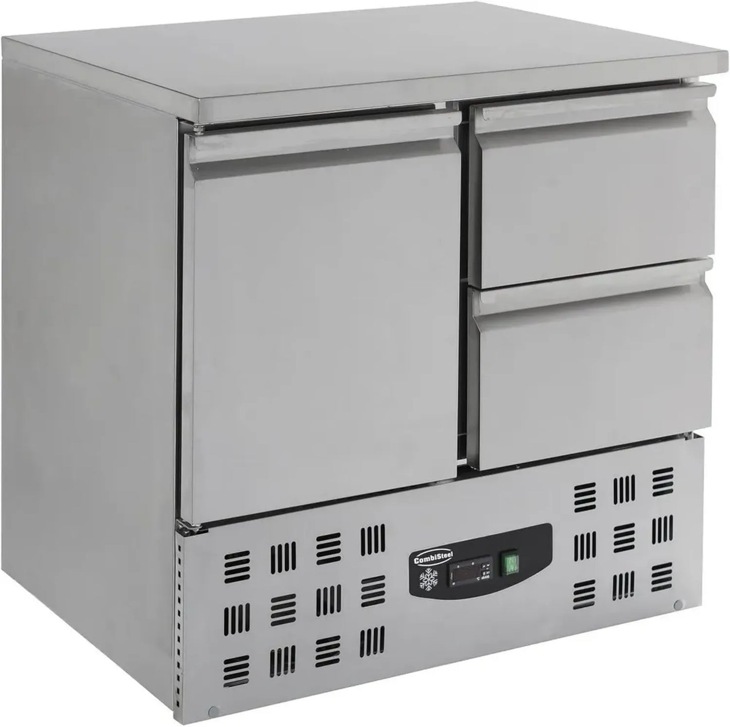 Table réfrigérée positive compacte avec 1 porte et 2 tiroirs - Combisteel - R600a - Acier inoxydable Aisi 201