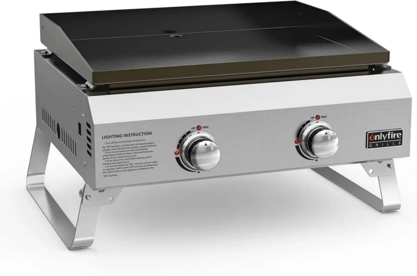Plancha à Gaz Portable 2 Brûleurs Antiadhésive en Céramique pour Barbecue Extérieur