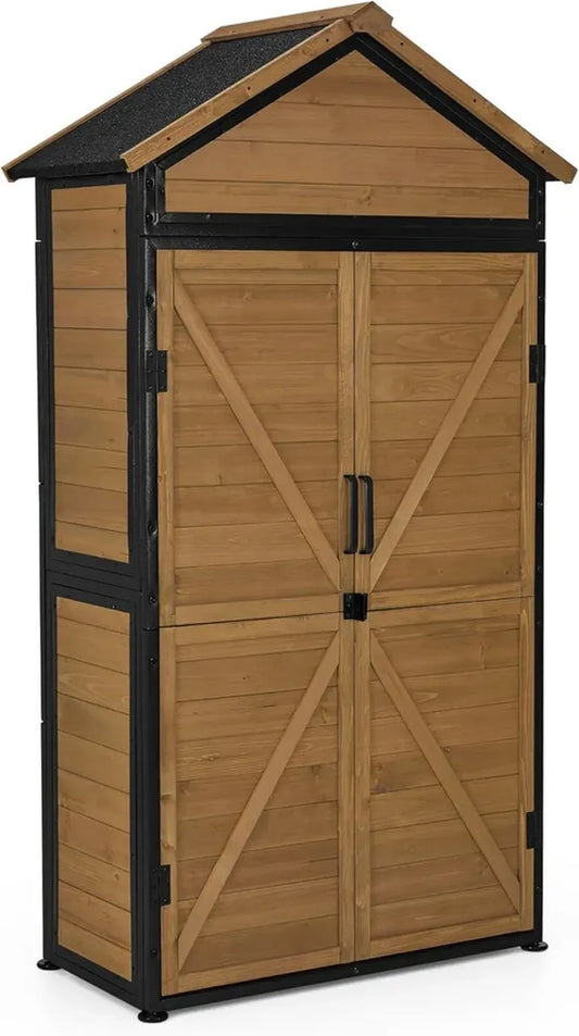 MCombo Armoire de Jardin en Métal, Résistante aux Intempéries - Extérieur 45x90x165 cm