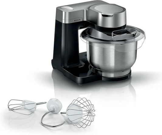 Bosch Robot Cuisine Serie 2, 900W, 7 Vitesses, Kit Pâtisserie, Bol Inox 3.8L - Noir